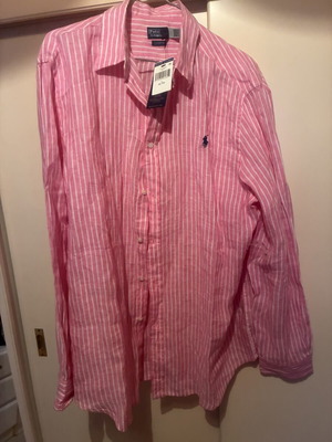 Ralph Lauren shirt XL new, white and pink