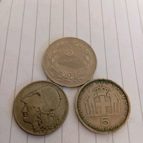 Pack of used Greek and foreign coins