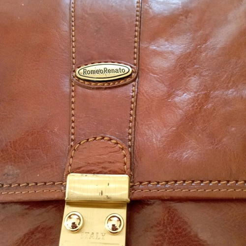 Leather Briefcase Romeo Renato new, brown, made in Italy