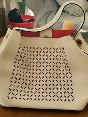 Italian Leather Shoulder Bag with Red Inner Pouch like new