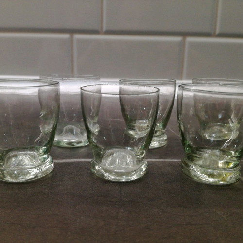 Serving set used, 7 pieces with decanter and shot glasses
