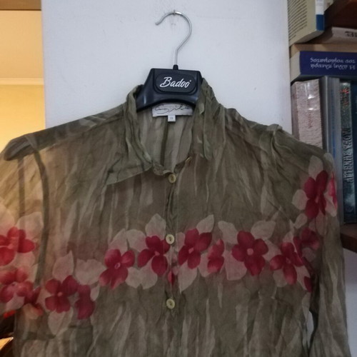 Verse long green floral shirt