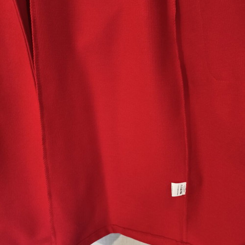 Women's red long coat with belt made in Italy new, one size
