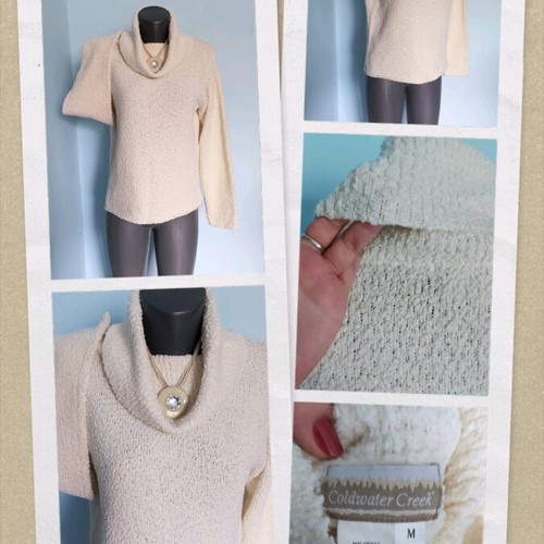 Coldwater Creek tunic sweater like new, cream color, soft boucle yarn