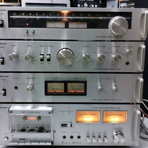 Toshiba SC 330+SY 330+ST 330+PC330 used, cassette deck needs service