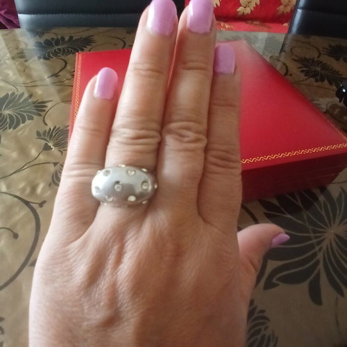 Silver 925 ring with zirconia, size 57 used