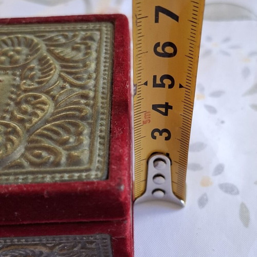 Godinger Baroque Silver Plated Jewelry Box used, vintage velvet case