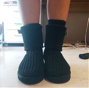 UGG black suede and knitted wool boots no.37