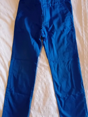 Benetton long-sleeve shirt black and H&M blue pants set for 6-7 years like new