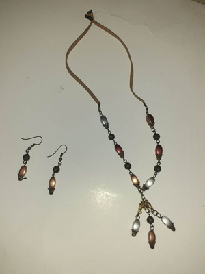 Earrings and necklace used from personal collection