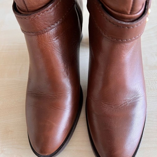 Women's leather boots used, brown, size 38