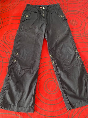 Re-View kids cargo pants 2in1 like new, black, size 116 cm