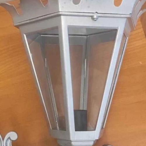 Outdoor wall lantern light gray with glass E27 socket