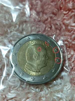 2 Euro Monaco 2015 Collectible Coin Uncirculated with Errors