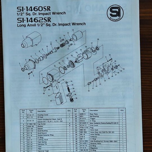 Shinano SI-1460SR 1/2" πνευματικό αερόκλειδο σαν καινούργιο