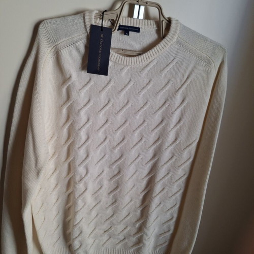Oxford Company men's sweater XL new, off-white, relaxed fit