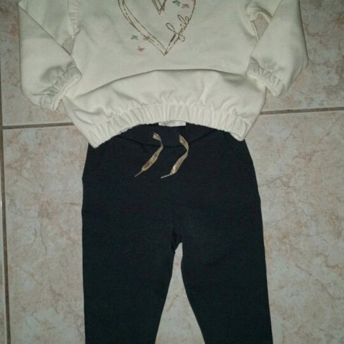 Orchestra white sweatshirt and gray sweatpants set new, size 104 cm, 4 years