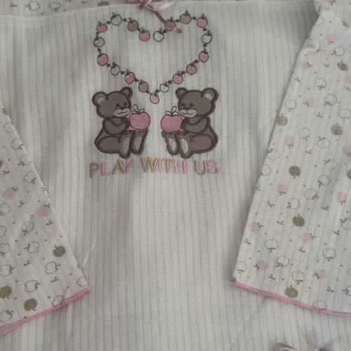 Pyjama set size M like new, cotton with teddy bears graphic