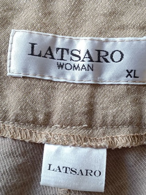 LATSARO women's pants XL beige linen viscose blend like new