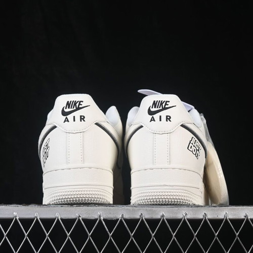 Nike Air Force 1 Custom new, white with black details, minimalist design