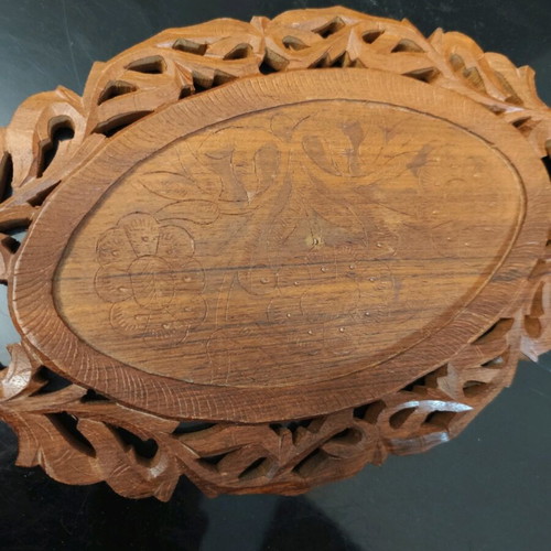 Wood Carved Tray like new 26x18