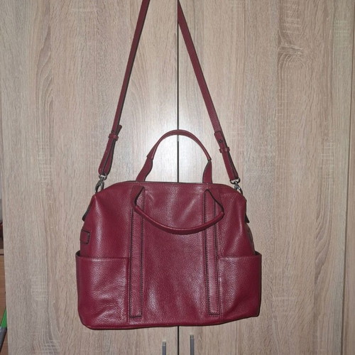 Zara leather bag like new, wine red color