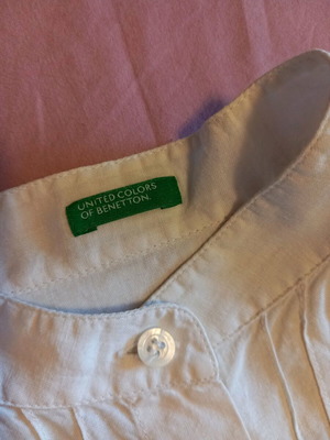 Benetton women's shirt like new, white, linen fabric