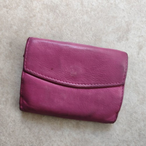 Leather wallet CG used, pink with some wear