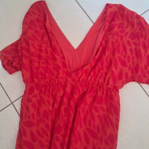 Forel long formal dress, red and orange, size L