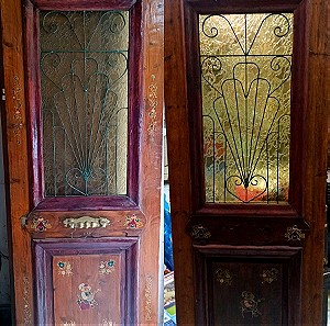 Διπλή Παλιά πόρτα ζωγραφισμένη στο χέρι
