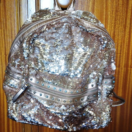 Backbag Tom&Eva backpack gold with gold sequins like new
