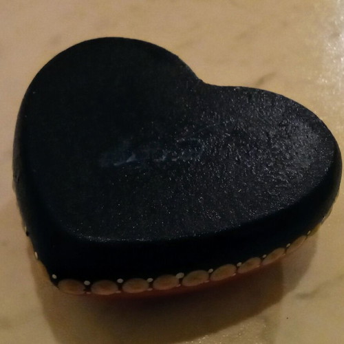 Valentine's decorative heart new, handmade plaster with dot painting