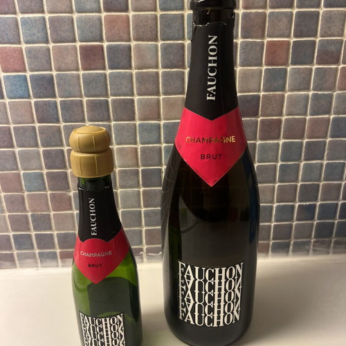 Fauchon Champagne bottles used, empty
