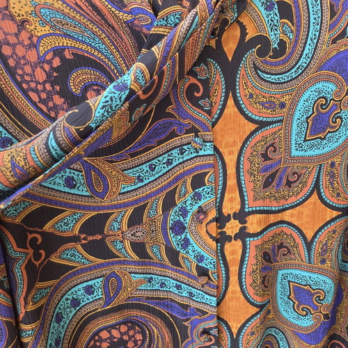 Devernois Paris Paisley Tie-Neck Blouse like new, colorful