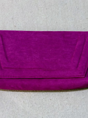 Shein magenta suede effect clutch bag like new