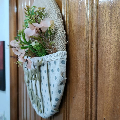 Handmade door decoration new with fabric and flowers