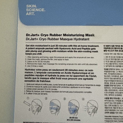Dr.Jart+ Cryo Rubber Boosts Glowy Hydration Moisturizing Mask Kit new