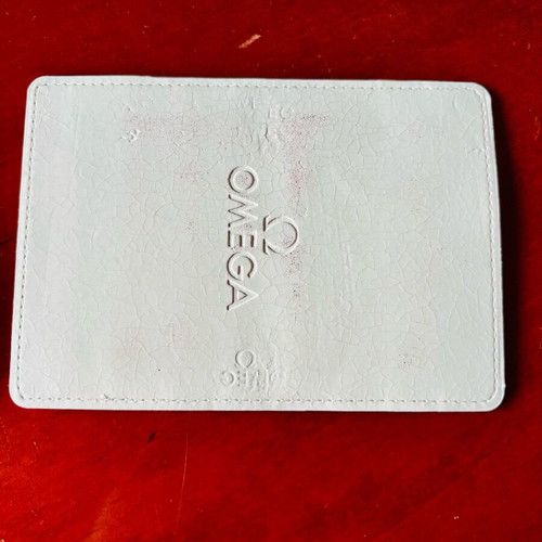 Omega leather card holder white like new