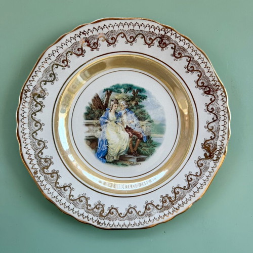 Vintage Keramikos plates set of 4, used