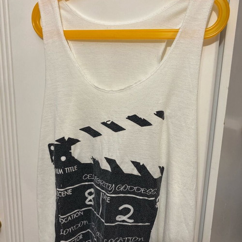 Sleeveless blouse used, white, size S