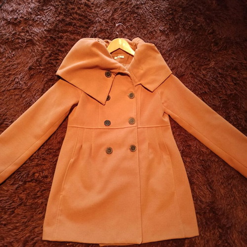 Camel mid-length coat like new, size M