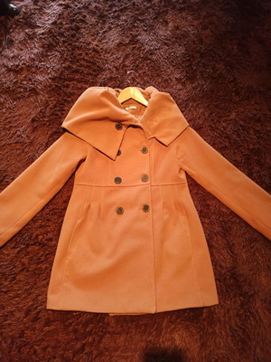 Camel mid-length coat like new, size M