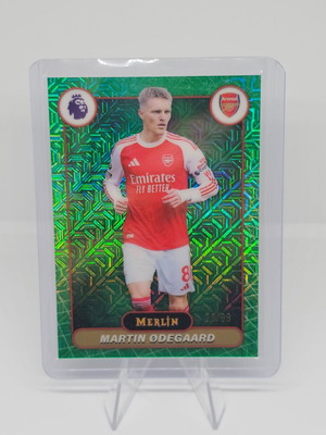 Martin Ødegaard Green Mojo Refractor Parallel #13 Topps Merlin Premier League card