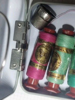 Vintage threads like new, three spools with free thimble