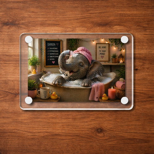 Acrylic Self Care Elephant fridge magnet new