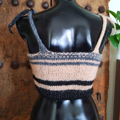 Handmade knit crop top multicolor new, size S