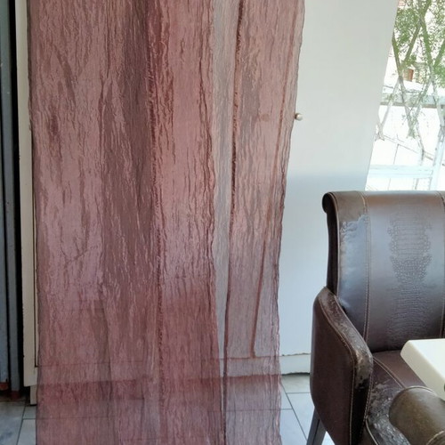 Tablecloth set of three pieces like new, taffeta or organza, crinkle fabric dusty pink