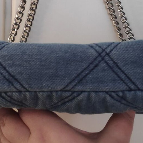Stradivarius denim medium shoulder bag like new with chain strap