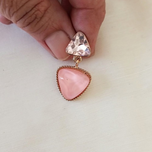 Geometric Earrings in Pink Gold Shades, New
