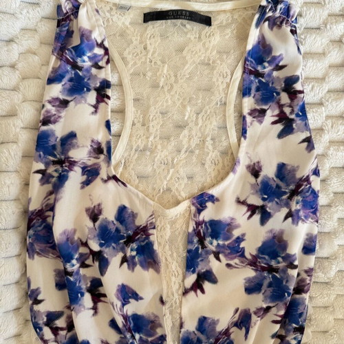 Guess floral mini dress with lace back like new, XS/S